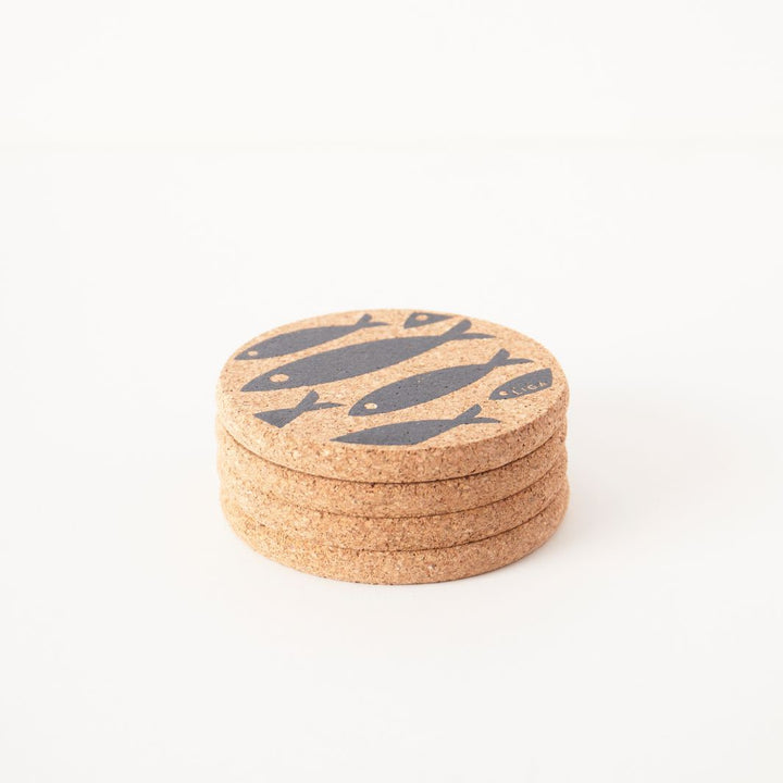 Cork Coaster | Fish - Grey