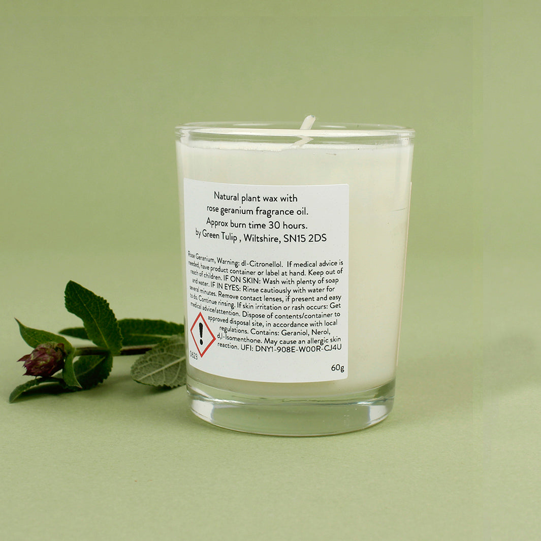 Rose Geranium Votive - The Natural Gift Company
