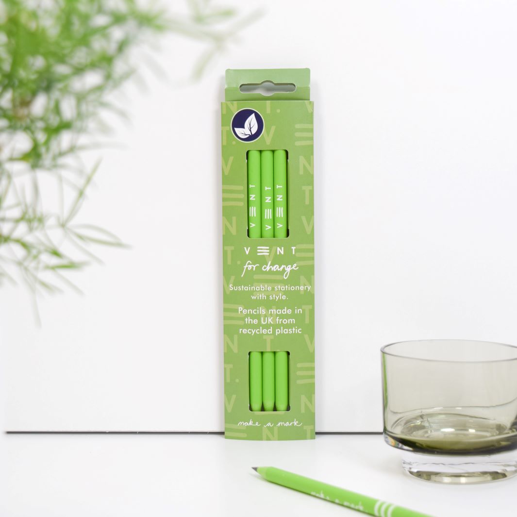 Recycled Plastic 'Make a Mark' Pencils - Pack of 3