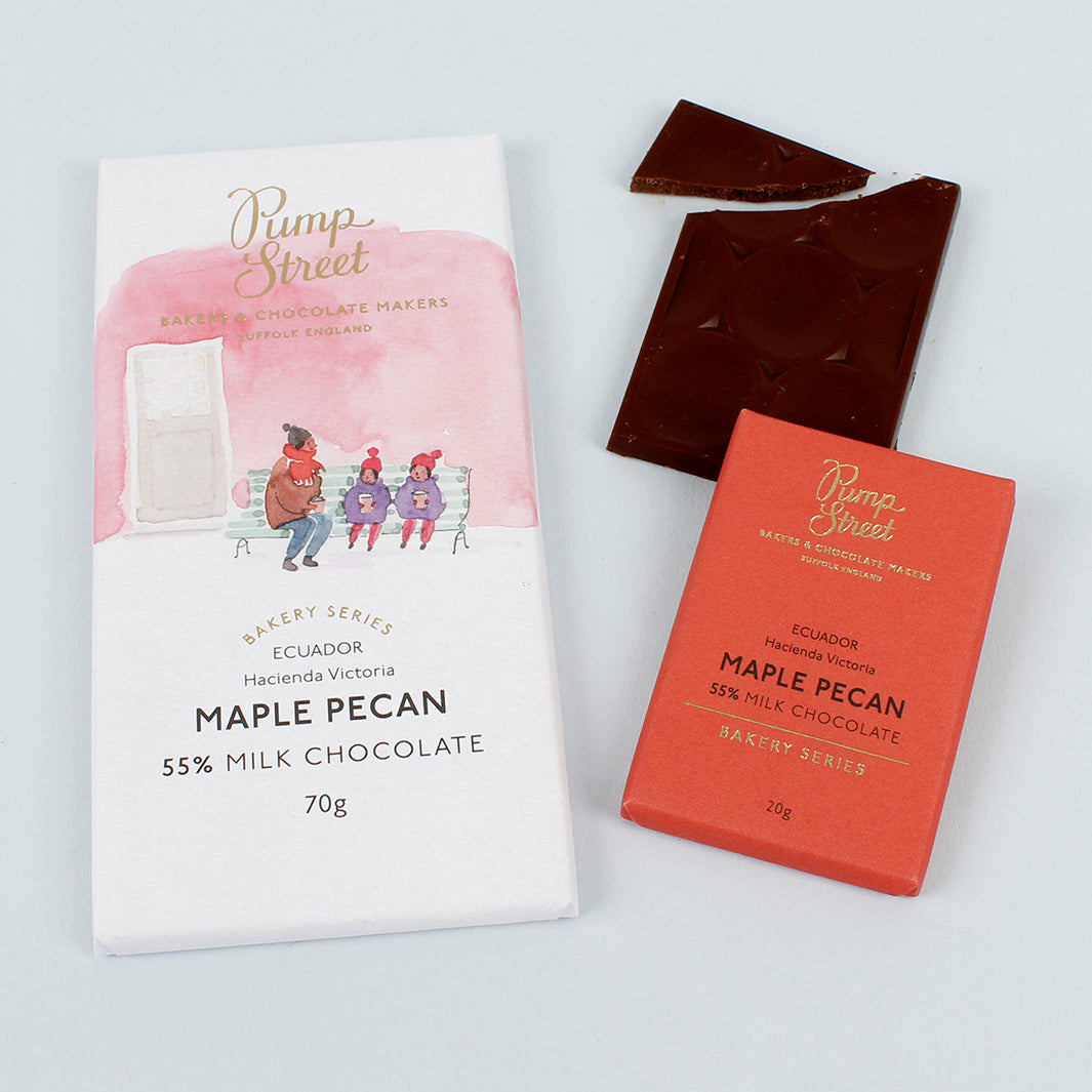 Maple Pecan 55% Milk Chocolate Bar