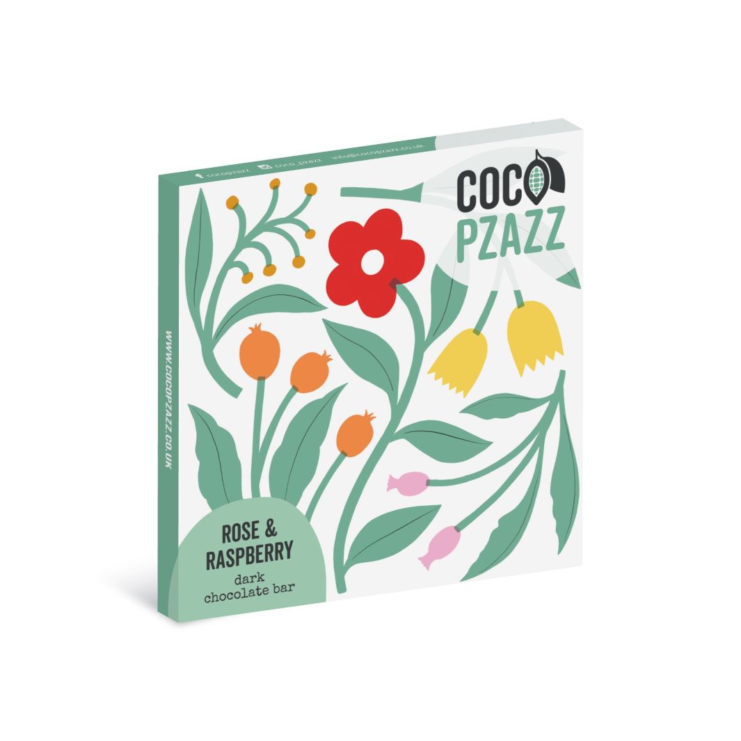 Rose & Raspberry Dark Chocolate Bar
