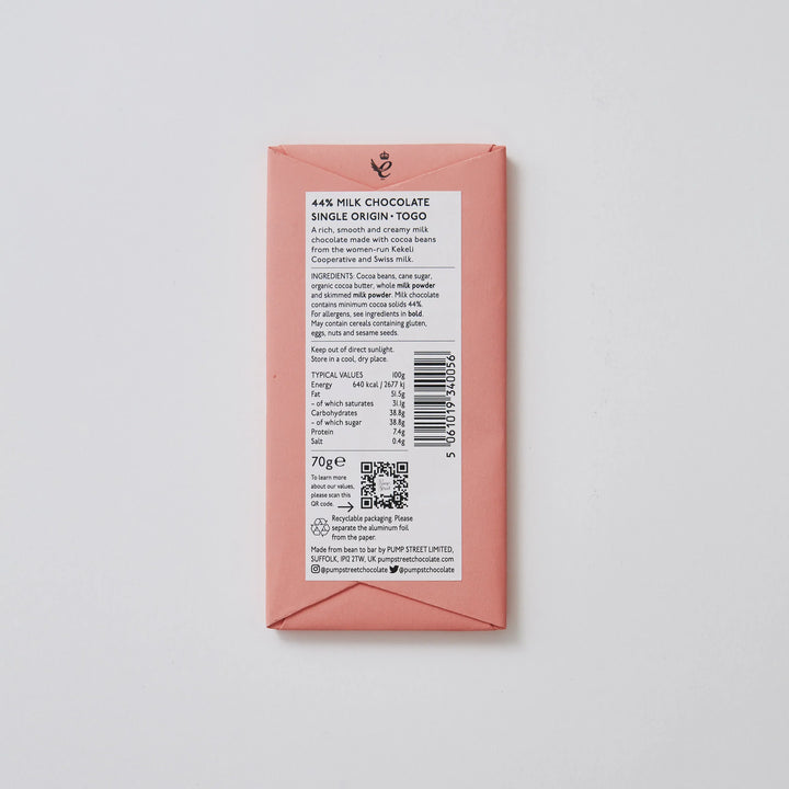 Togo 44% Swiss Milk Chocolate Bar