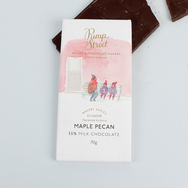 Maple Pecan 55% Milk Chocolate Bar - Green Tulip