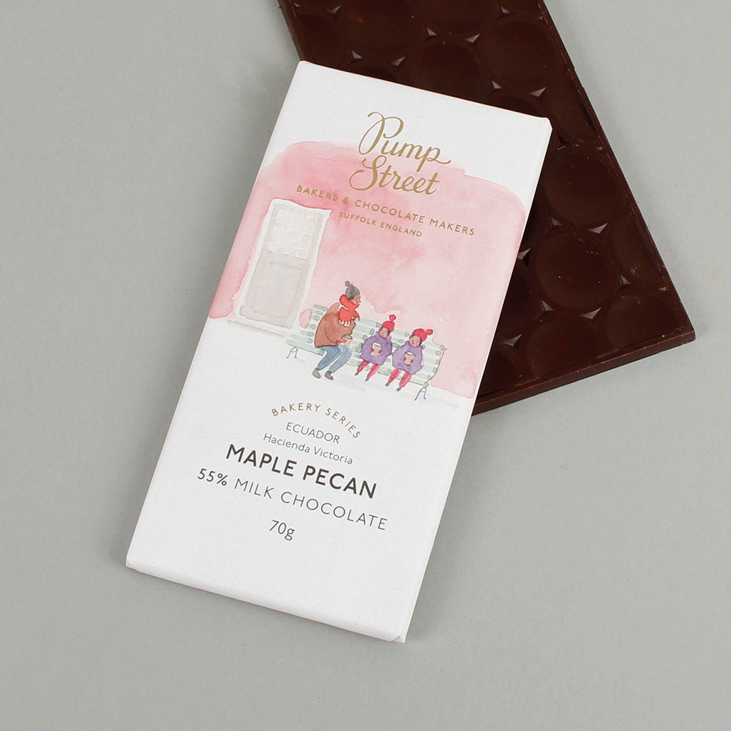 Maple Pecan 55% Milk Chocolate Bar - Green Tulip