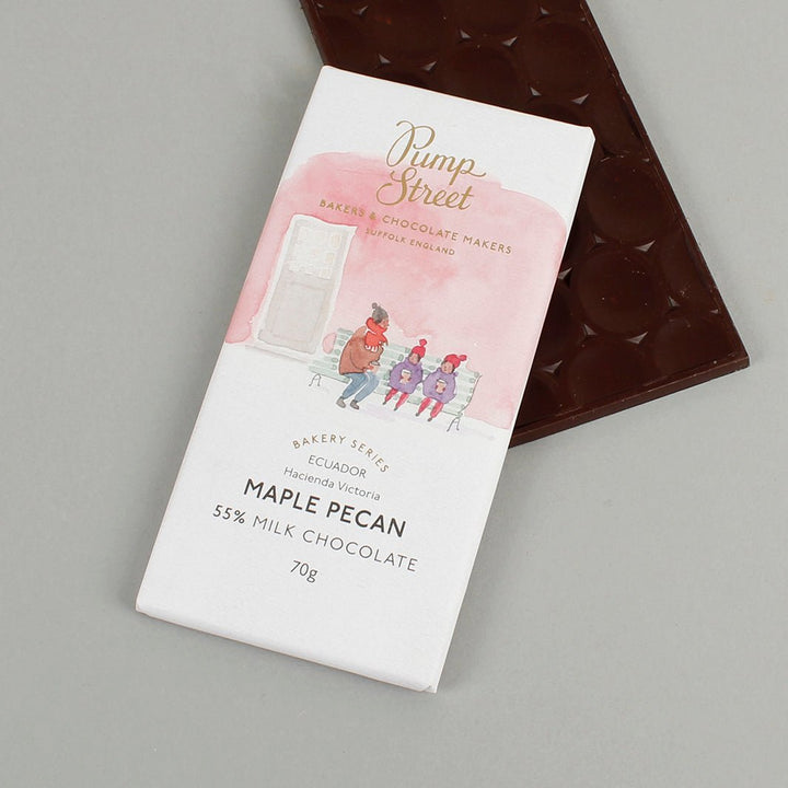 Maple Pecan 55% Milk Chocolate Bar - Green Tulip