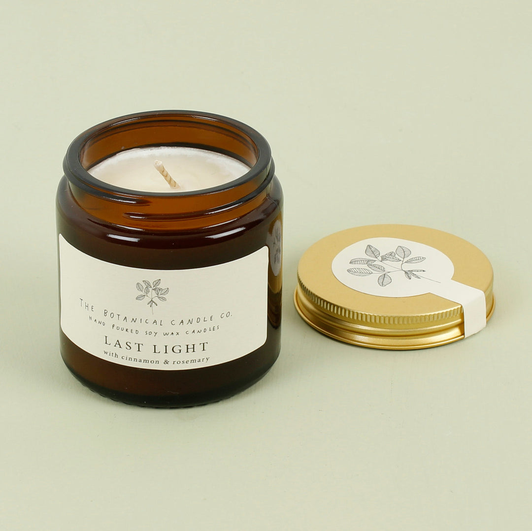 Amber Glass Jar Soy Wax Candle - Last Light