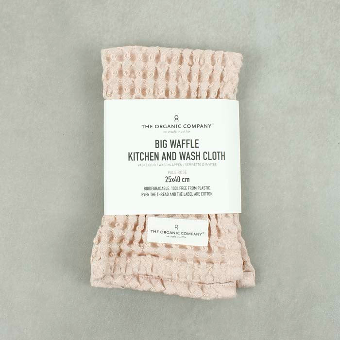 Waffle Kitchen & Wash Cloth - Pale Rose - The Natural Gift Company