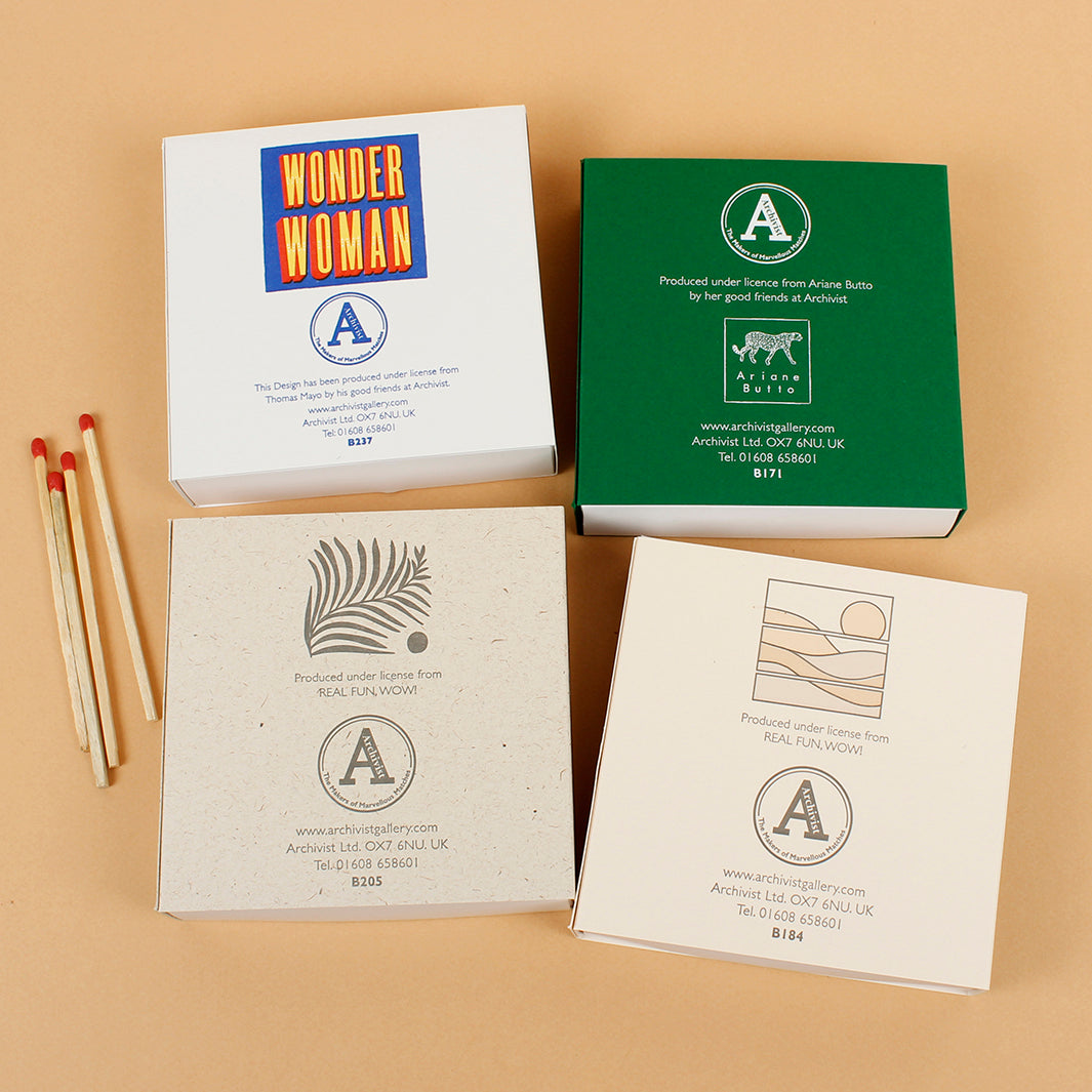 Square Matchbox - 125 Extra Long Matches - The Natural Gift Company