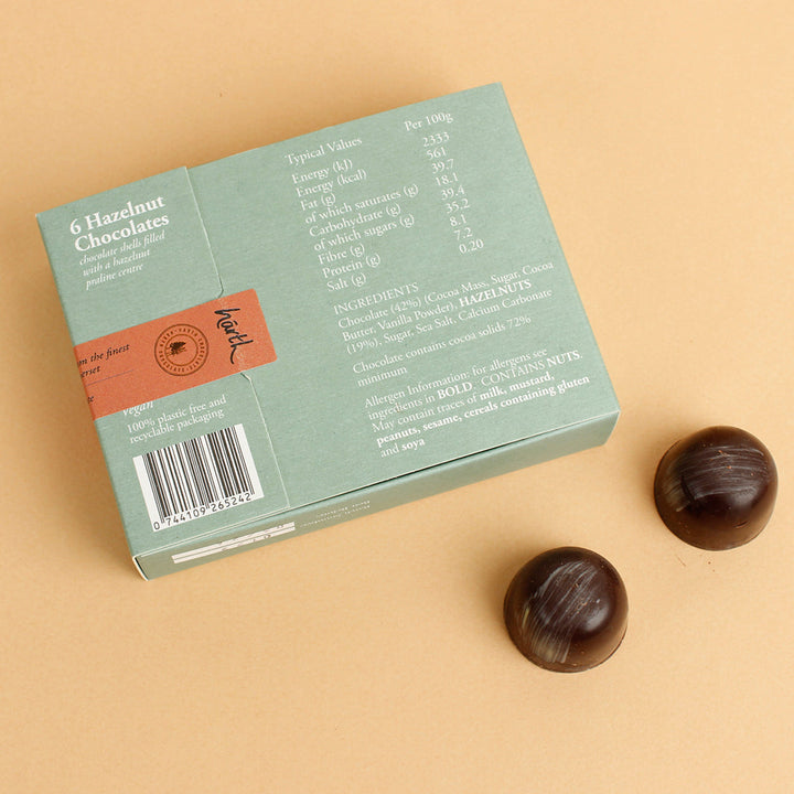 Dark Chocolate Hazelnut Truffles - Box of 6