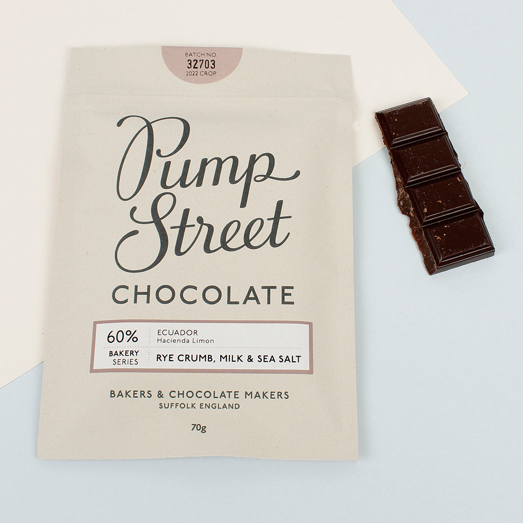 Rye Crumb, Milk & Sea Salt 60% Dark Milk Chocolate Bar - The Natural Gift Company