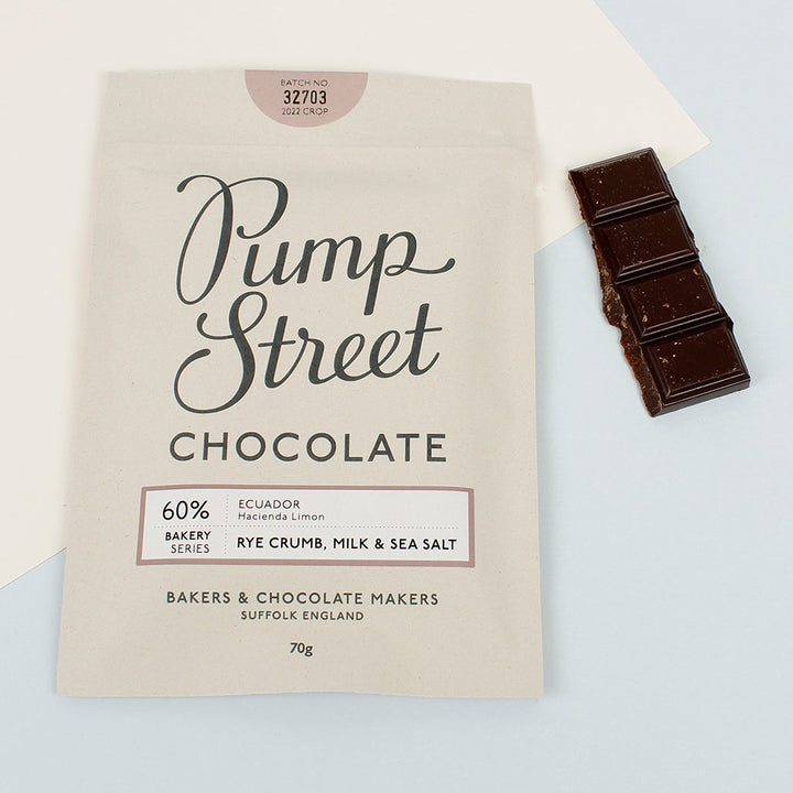 Rye Crumb, Milk & Sea Salt 60% Dark Milk Chocolate Bar - The Natural Gift Company