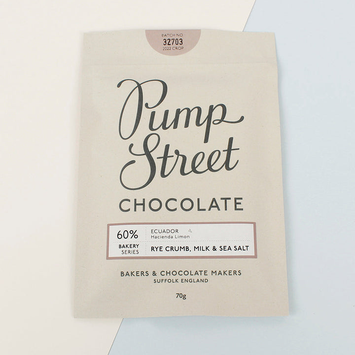 Rye Crumb, Milk & Sea Salt 60% Dark Milk Chocolate Bar - The Natural Gift Company