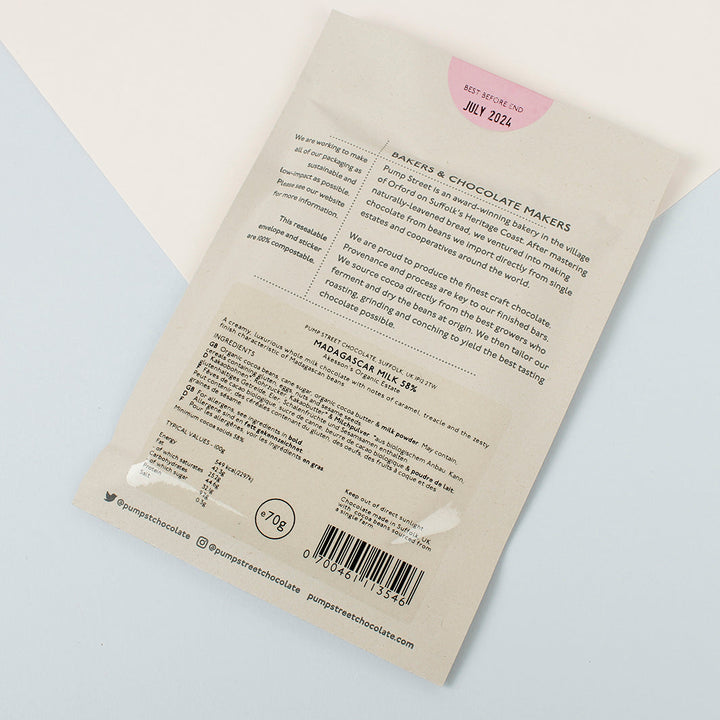Madagascar Milk 58% Chocolate Bar - The Natural Gift Company