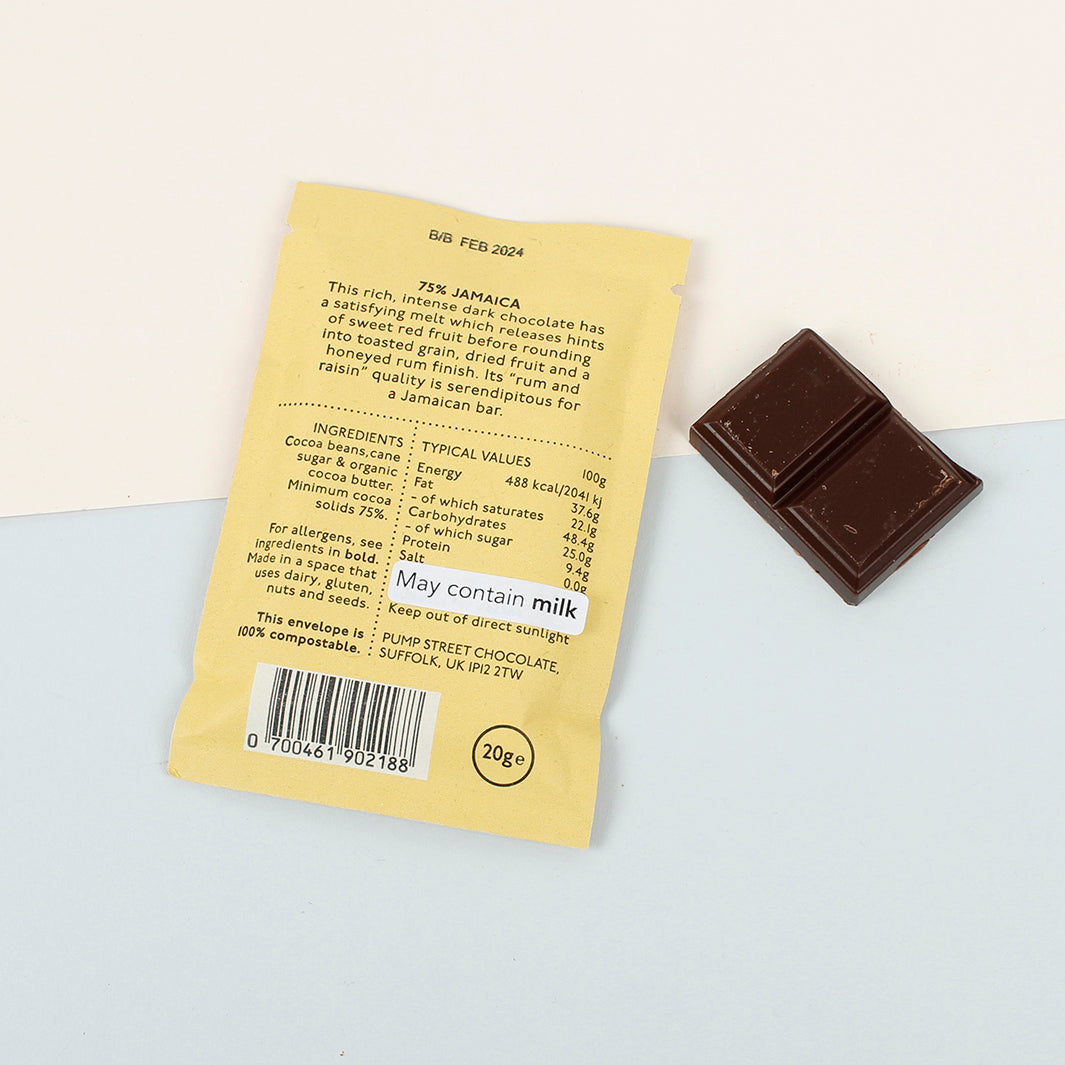 Jamaica 75% Dark Chocolate Bar - The Natural Gift Company