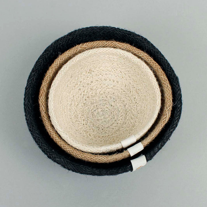 Jute Mini Bowl Set - Pebble - The Natural Gift Company