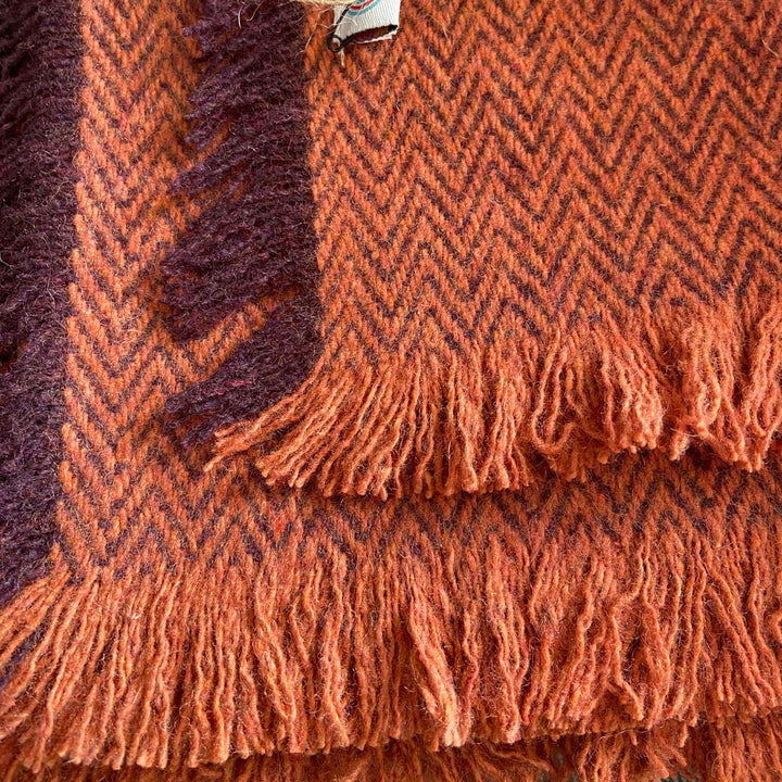 Recycled Wool Throw - 130cm x 170cm - Rust - The Natural Gift Company