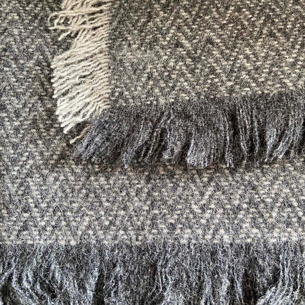 Recycled Wool Throw - 130cm x 170cm - Slate - The Natural Gift Company