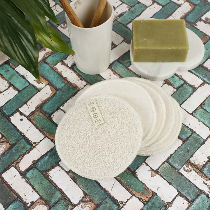 Large Organic Cotton Facial Pads - Velvet - Pack of 5 - The Natural Gift Company